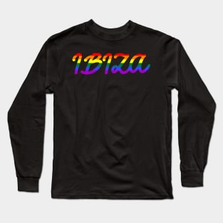 Ibiza Gay Pride Parade Rainbow Flag Long Sleeve T-Shirt